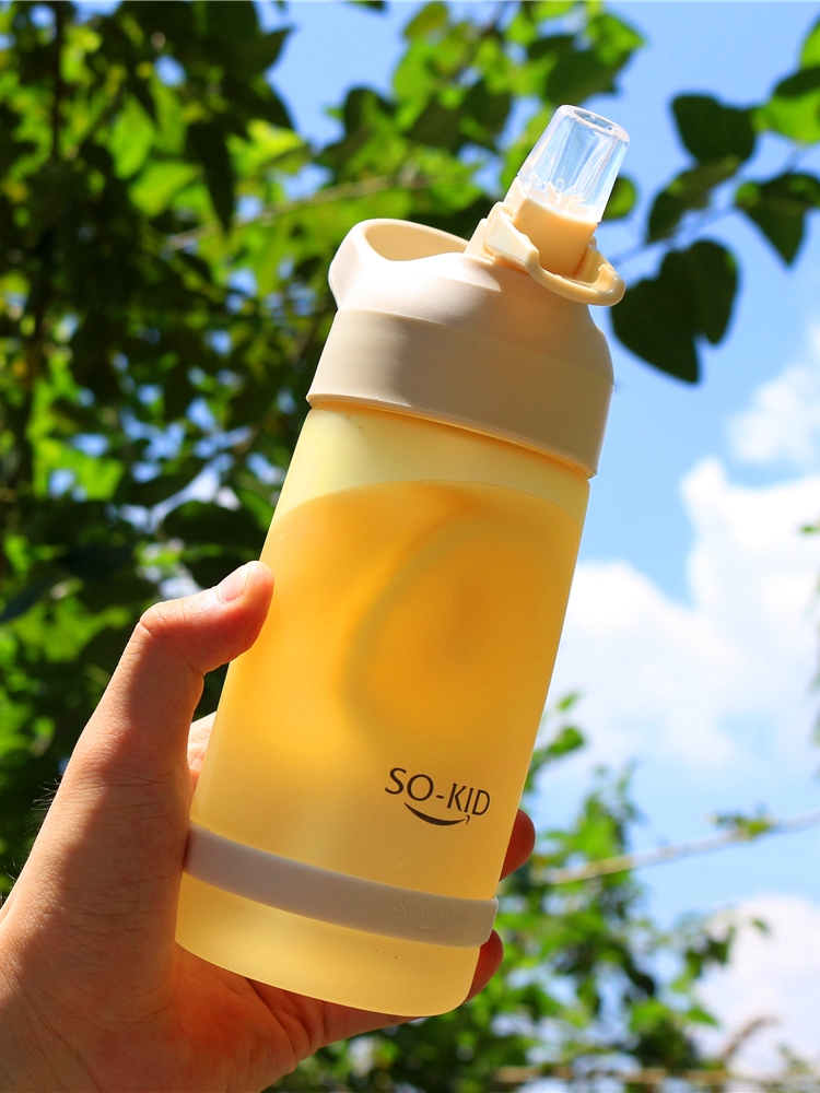 Net reddits scale frosted water glasses Women Summer Plastic not leaking 500ml Handmade summer with straw cute ins