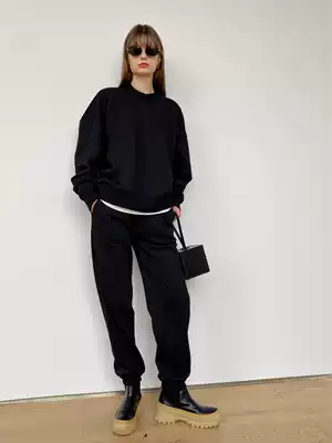 MRS Studios autumn and winter plus velvet thickened warm and comfortable fashion profile sweater pants sports casual set