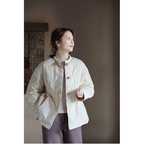 An old original winter style cotton white double stock 200 High close horses cotton fabric light Chinese warm down jacket 4674