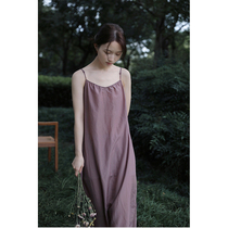 One old original 2021 summer paragraph deep color mulberry silk cotton light and thin pro-soft base loose long sling 4546