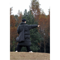 One old original winter haze black stand collar zipper profile thick warm long down jacket coat 4391