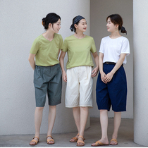 One old original with summer paragraph three colors pure cotton canvas bone sensation tightness waist loose casual neutral shorts 4777-2-3-4