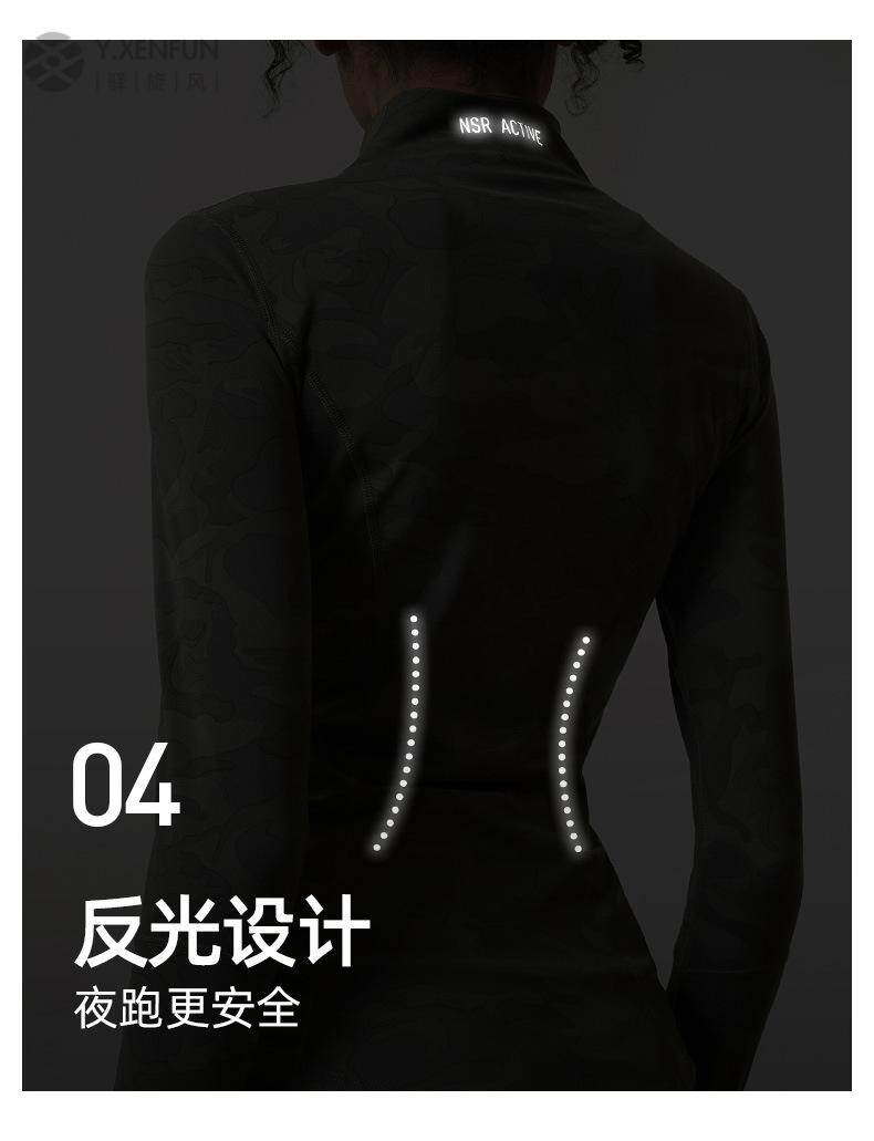 Запуск куртки 秋冬新款健身外套女裸感迷彩跑步运动修身训练服普拉提瑜伽服上衣