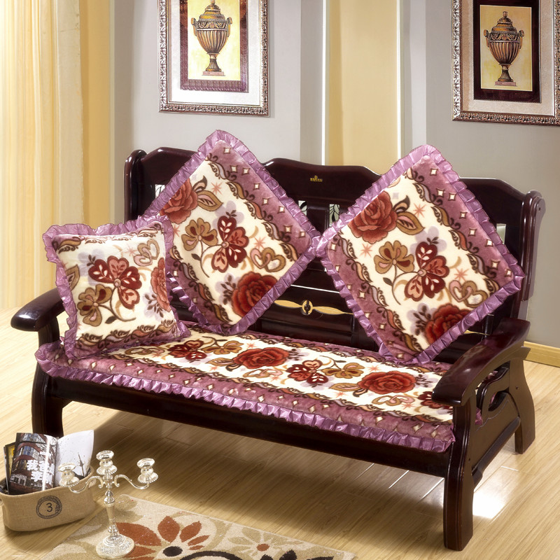 Trung Quốc ghế sofa gỗ rắn đệm xốp dày đệm gỗ gụ ghế đệm đơn đôi ba người bốn năm chỗ đệm cho ghế gỗ