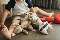 Factory Nordic style ballet rabbit striped vest rabbit bunny Rabbit Cong Rabbit linen fox