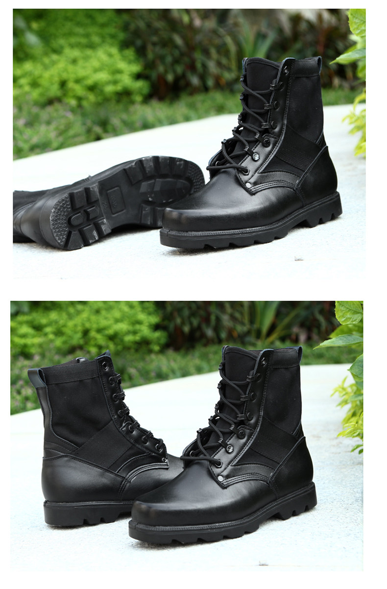 Bottes militaires en cuir - respirant - Ref 1397143 Image 9
