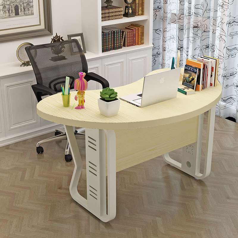 Office Desk Boss Table Large Banquet Counter Supervisor Manager Table Home Single Computer Table Moon Teeth Curved Shop Owner Broadcast Table