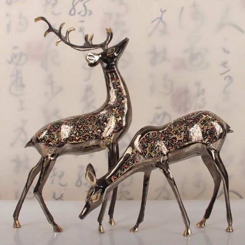Xinjiang craft gift decoration Pakistan bronze sika deer decoration home hotel decoration European wedding gift
