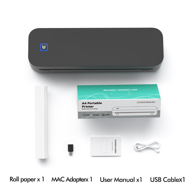 High-Definition Mini Thermal Printer Mobile Phone Bluetooth Inkless Office Tattoo Transfer Portable A4 Printer Cross-Border