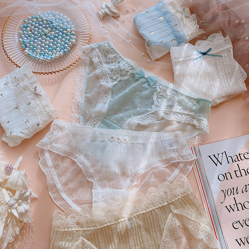 Day Ensemble Teenage Girl Pants Sweet And Fresh Net Yarn Lace Sexy Briefs Lady No Mark Cute Fairy Spice Shorts