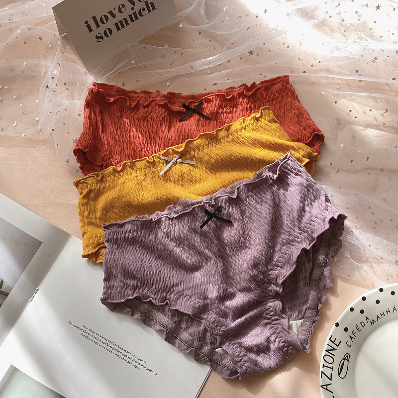 Girl underwear day wear lady soft pure color simple bag Model cotton comfortable antibacterial triangles