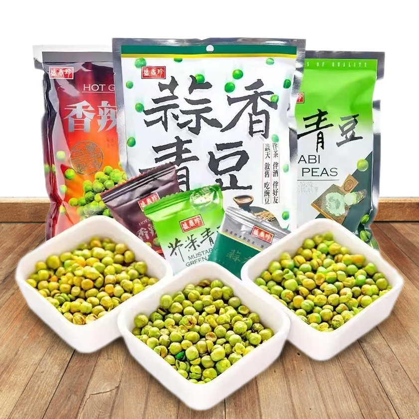 China Taiwan imports Sheng Xiang Zhen Garlic Green Beans Mustard Green Beans Peas 240g Bag Nut Roasted Casual Snacks