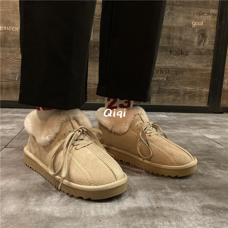 Qiqi Master's 2021 winter new snow boots women's all-match student short boots women's plus velvet cotton shoes women's warm