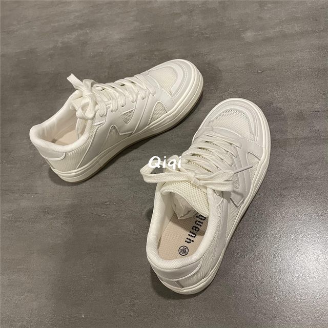 Qiqi master sneakers ເກີບຜ້າໃບສີຂາວທີ່ນິຍົມຂອງແມ່ຍິງ summer ບາງ breathable ຕາຫນ່າງເກີບສີຂາວຂອງແມ່ຍິງອະເນກປະສົງ