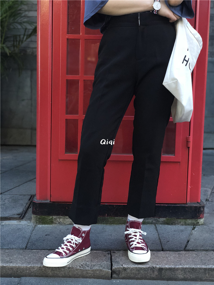 Bảy hoặc bảy đôi giày vải của phụ nữ rượu vang đỏ cao 1970ins retro phong cách Harajuku ulzzang Sinh viên Hàn Quốc hoang dã giay bitis nữ