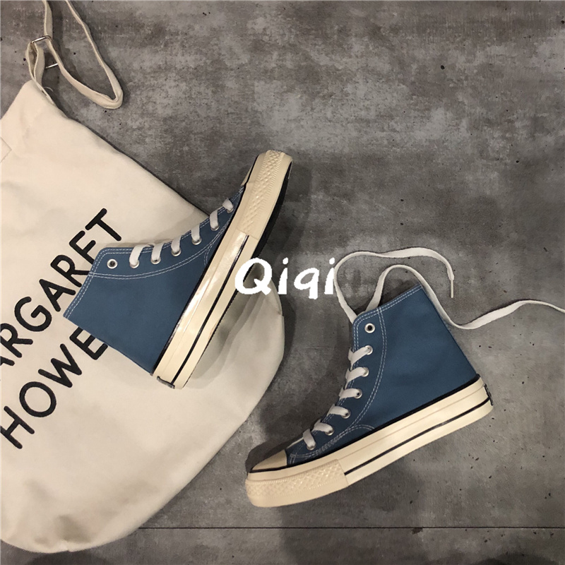 Qiqijia high-top canvas shoes women's smog blue wild Korean version of students Yamamoto Harajuku style ulzzang shoes women