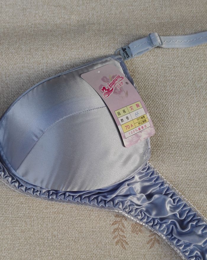 Mất giải phóng mặt bằng Mã Vú Nhỏ Nhỏ 32-70A Cup Đồ Lót Chính Hãng Không Có Vòng Thép Double Side Silk Bra