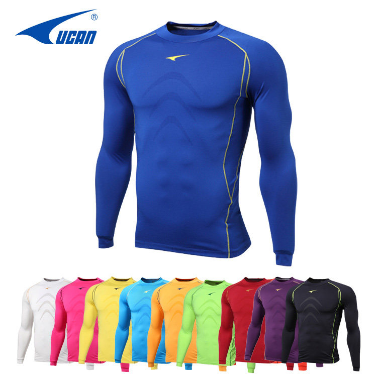 Sharp Football Tight Fit Men's Undershirt Long Sleeve Warm Winter Training Running Speed Dry Sports Fitness High Play Man
