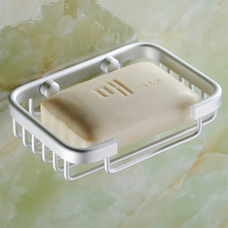 Soap rack space aluminum soap rack put soap box net shelf shelf wall-mounted perforated soap basket hanging wall