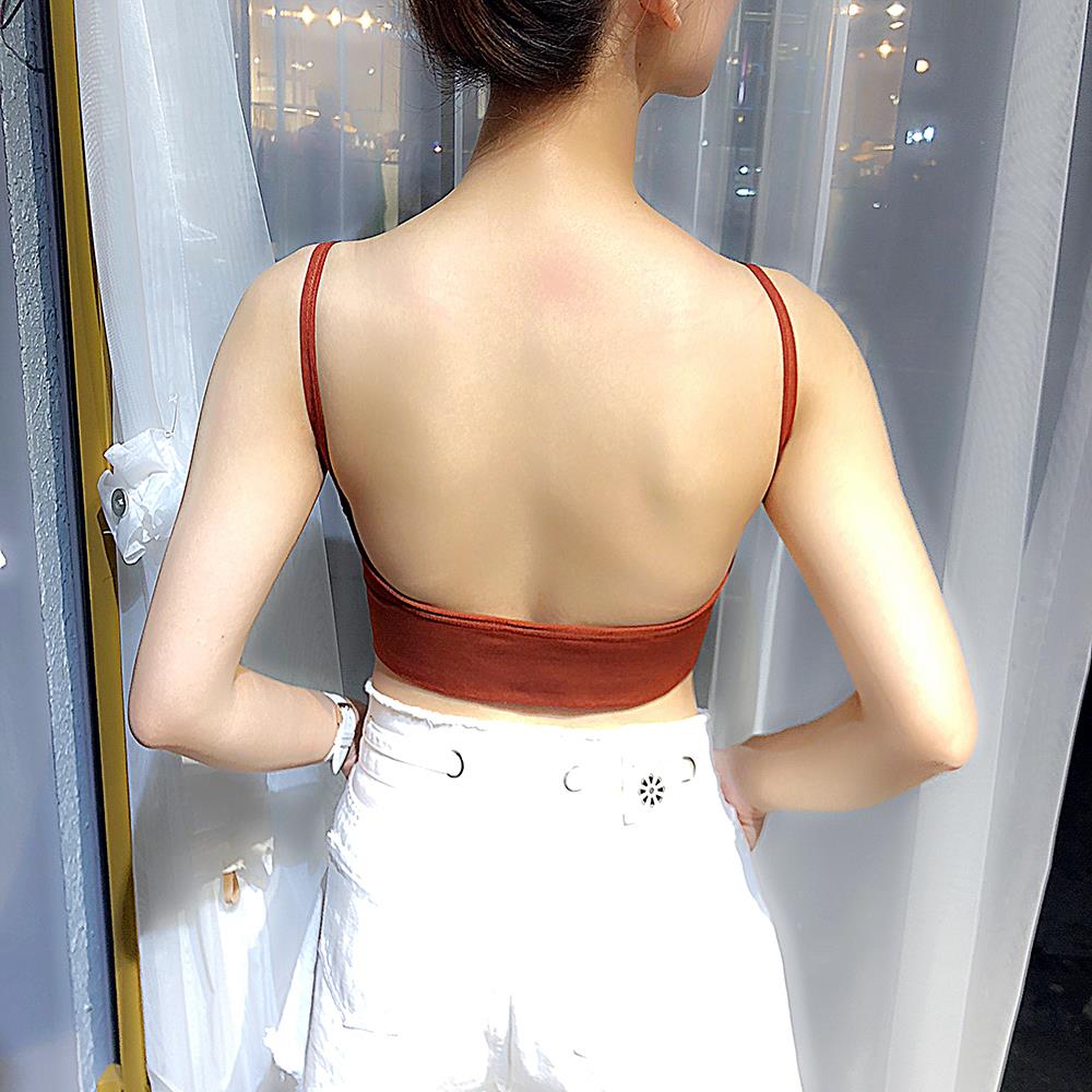 Summer chic camisole women's short open back inside the tight-fitting bottoming sleeveless top outside the street style