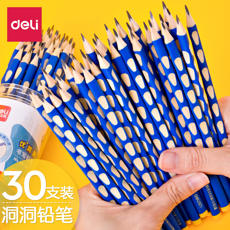 Delhi Hole Pencil Correction Position Elementary Student Kindergarten 12th Grade HB Triangle Pole Children's Log Cylinder