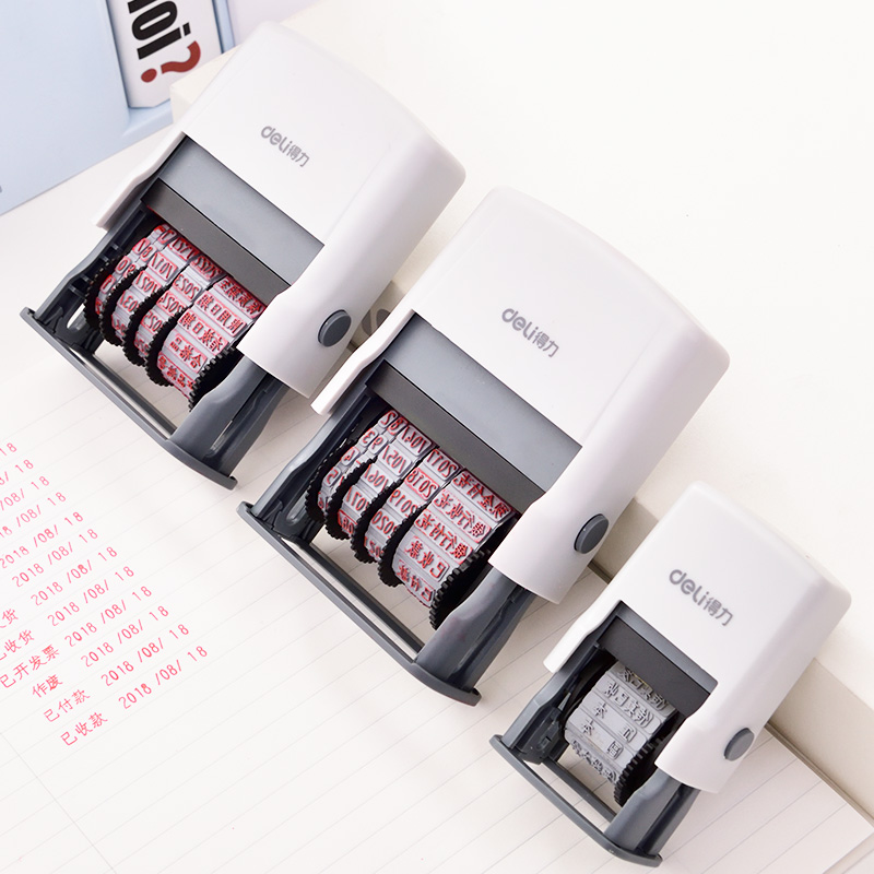 Deli date stamp Year, month, day adjustable manual production Automatic ink return coding machine Small roller stamp hand account