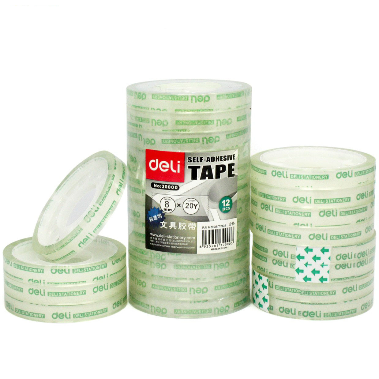 12 Roll Telepower Stationery Tape narrow tape 8mm*20m *38um students transparent and effective 30000