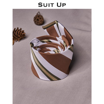 Striped polyester silk hand tie gift box 8CM business leisure Korean version of English wind groom wedding tie male