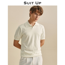 Suitup new mens lapel polo shirt short sleeve half sleeve shirt summer business casual solid color T-shirt