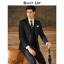 Striped suit mens suit British style slim business formal dress groom suit suit wedding dress high-end customization