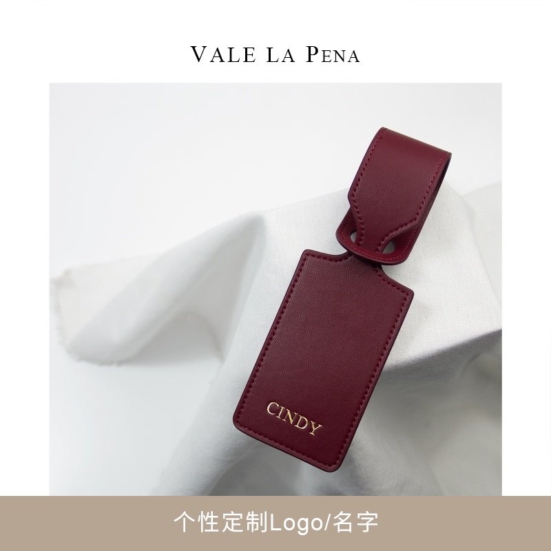Original light luxury environmental protection leather luggage tag simple suitcase boarding listing gift custom LOGO name