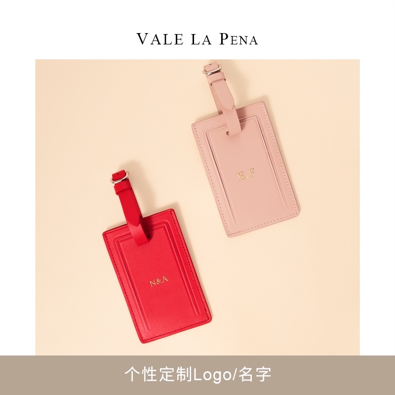 Simple business leather luggage tag personalized custom logo name suitcase listing first layer cowhide boarding pass