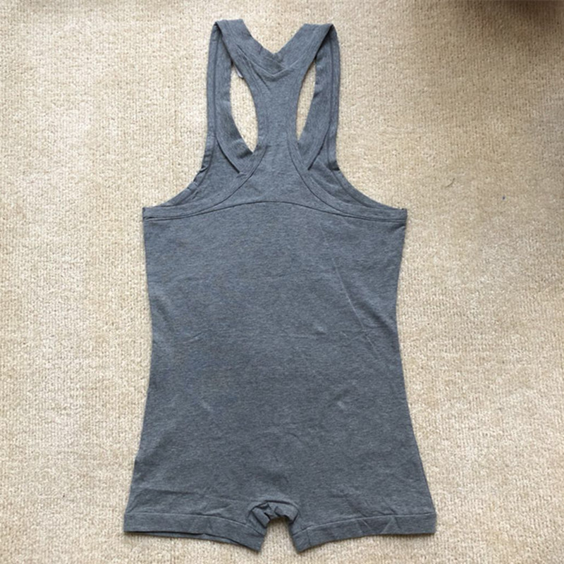 New Superbody Men One Piece dành cho người lớn Một mảnh Vest ngắn Cotton trẻ trung Vest thể dục áo lót ba lỗ