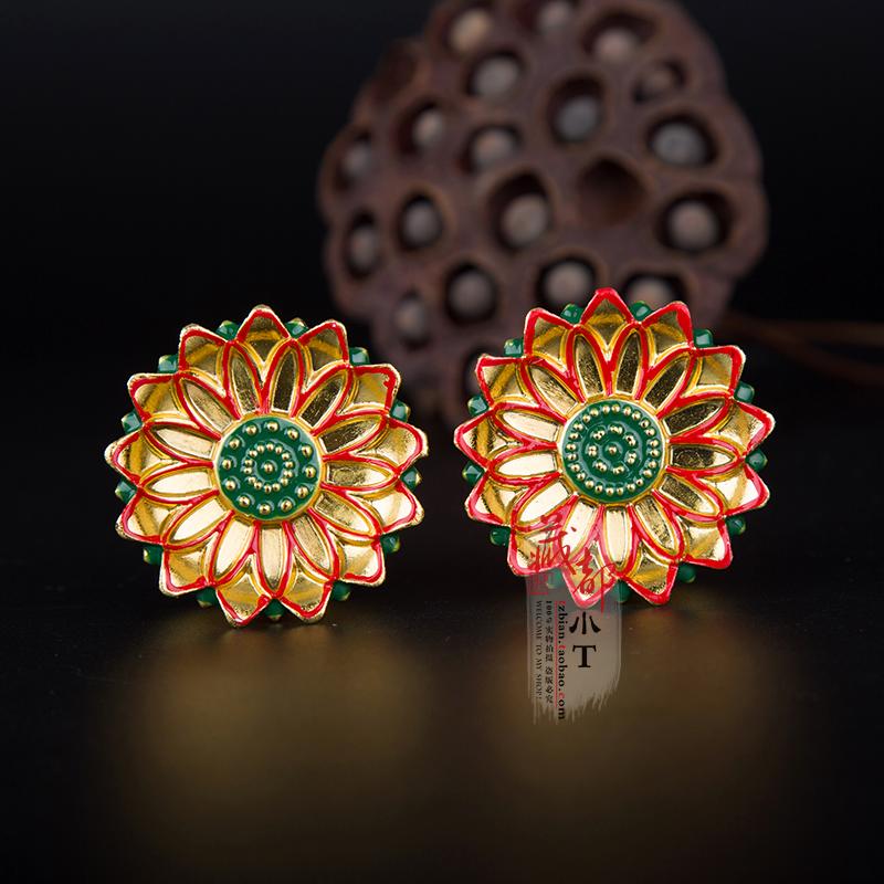 (10) Painted Crisp Oil Lamp Holder Lotus Lamp Crisp Oil Lamp Holder Lotus Color Painted Wax Candle Holder