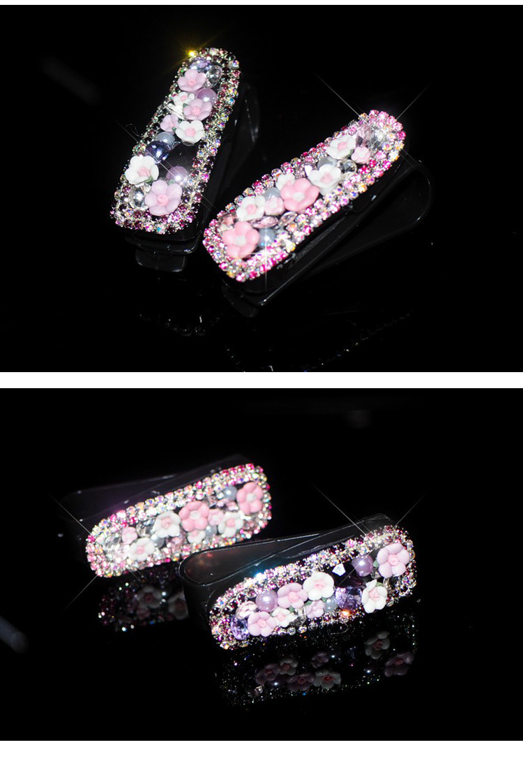 Xe kính clip dễ thương rhinestone đa chức năng xe ô tô nội thất mặt trời kính râm kính râm khung - Kính khung kính nam