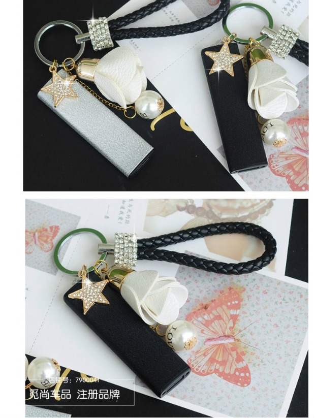 Sạc USB nhẹ Lady dễ thương sáng tạo cá tính chống gió câm thuốc lá nhẹ hơn móc chìa khóa kim cương các loại bật lửa