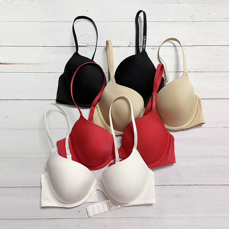 American Calvin Klein Genuine Ck Underwear Women's Smooth Thin Bra with Two-Way Shoulder Straps Qp2586