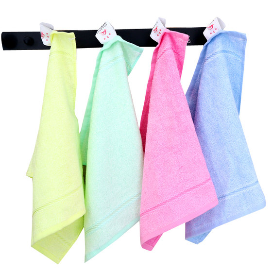 Shanghai Kuailu Brand Comfortable Thin Washing Face Towel Saliva Square Item No. 1080 Small Towel Pure Color Children's Pink Green