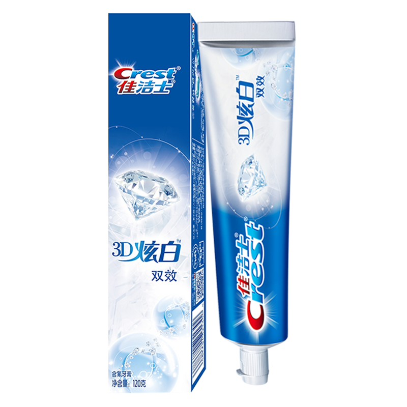 Canon's dazzling white double effect toothpaste 120gcrest bright white tooth mica cool mint blue gel with fluorine