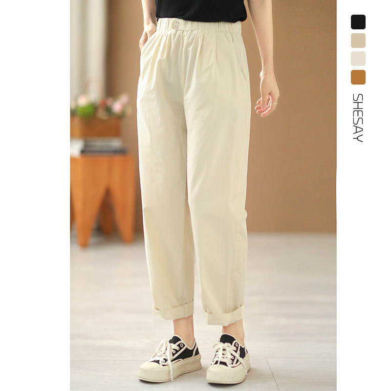 Xiao said self-leaving good version Summer thin style loose 100 hitch slim loose waist straight cylinder pants long pants 2022 new