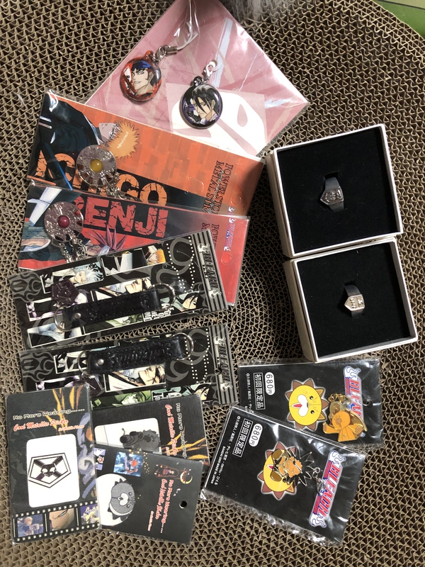 Bleach Mobile Phone Chain Keychain Pendant Necklace Phone Wipe Ring Sticker Kuchiki Byakuya Renji