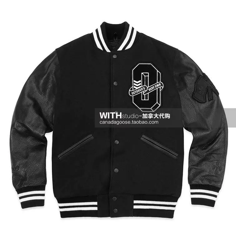 Ограниченная/канадская покупка сова OVO X ROOTS VARSITY куртка с кожаным рукавом бейсболка