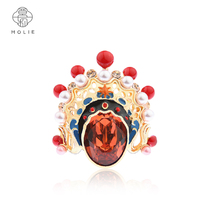 molie original Chinese tide knife and horse Dan ring female high-end fashion 2021 new Peking Opera face index finger ring