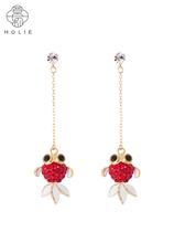 molie Molly senior small goldfish earrings 2021 new fashion niche design on the new national style earrings for women