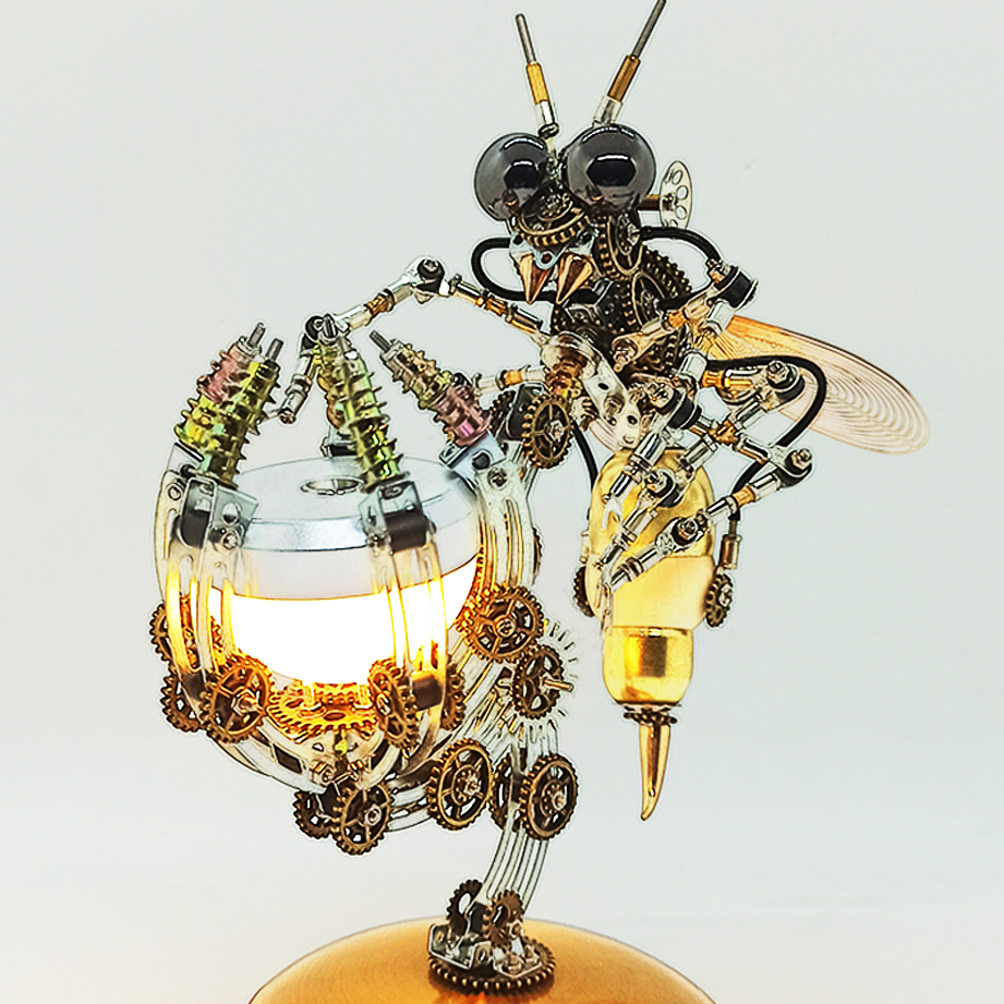 Manual Metal Assembly Model Adults High Difficulty Assembly Mechanical Toy Delivery Tool Gift Yellow Bee Pendulum
