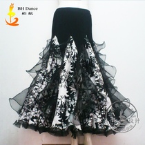 BH New Morden Dance Womens Half Body Dance Great Hem Dress Ballroom Dancing National Standard Dance Waltz Show Skirt D0189