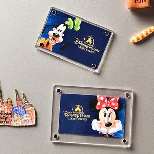 Acrylic Photo Frame Fridge Magnet Disney Ticket DIY Creative Polaroid 3inch Small Card Display Magnetic Picture Frame Sticker