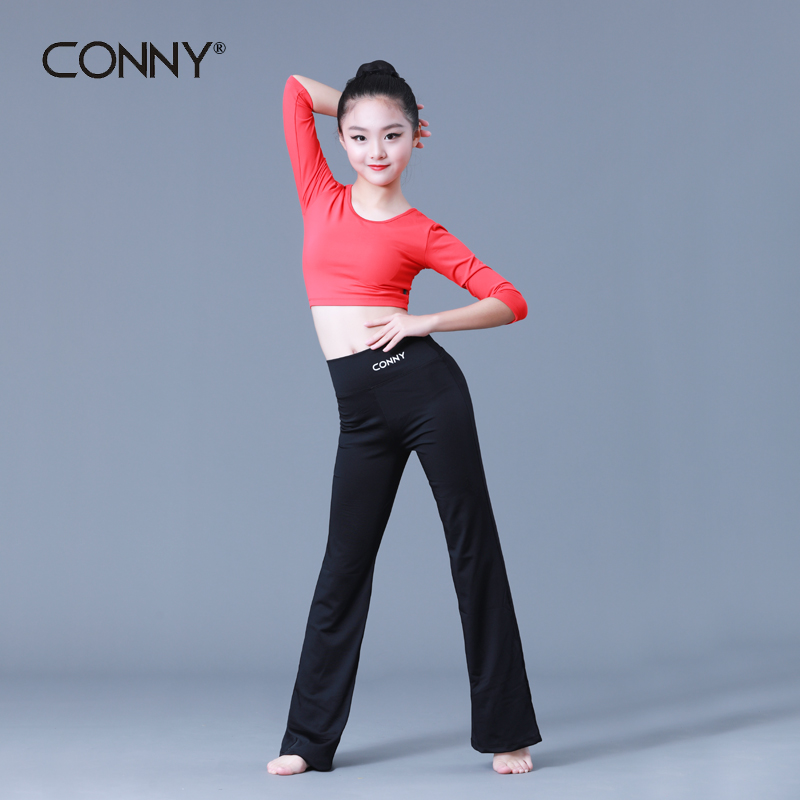 CONNY Girls Dance Pants Practice Pants Kids Latin Dance Pants Loose Body Modern Dancing National Standard Students