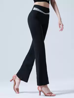 CONNY Latin dance under the dance pants women's trousers practice clothing body pants loose aerobics black micro-la