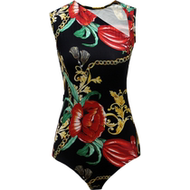 CONNY summer new Latin dance floral tops womens fashionable dance practice clothes modern dance one-piece tops